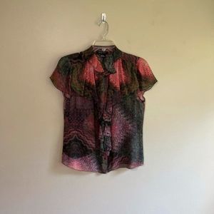 Etcetera size 12 short sleeve silk blouse